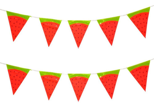 Banderin Guirnalda Banner Sandia Fruta Cumpleaños Infantil