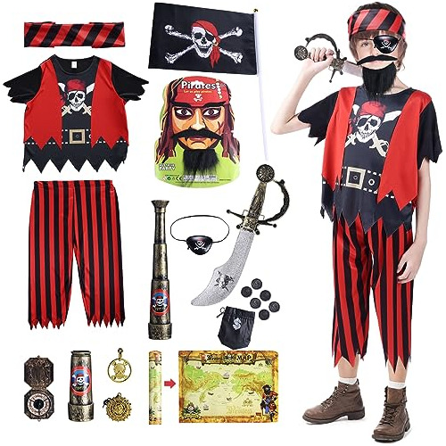 Disfraz De Pirata Niños, Kit De Juego De Rol De Pirata...