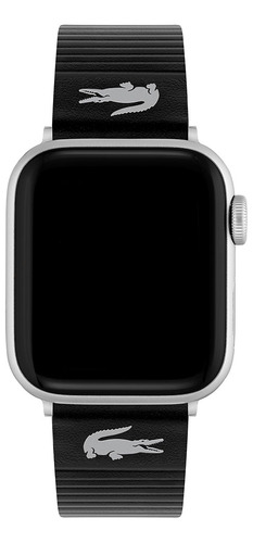 Correa Lacoste Croc Leather Compatible Apple Watch Unisex Color Negro Talla 38mm-40mm