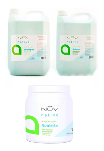 Kit Shampoo + Balsam + Nutricion Aceite De Argan Nov X 3900ml C/u