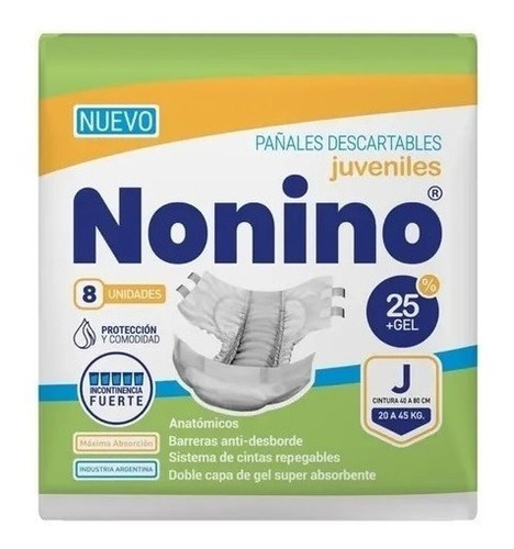 80 Pañales Anatómicos Nonino Talle Juvenil