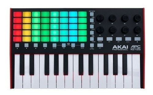 Controlador Midi Ableton Live Dj Productores Akai Apc Key 25 Color Negro