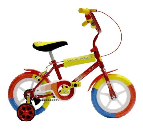 Bicicleta Nene Rodado 12 Ram Reforzada. Rueditas Infantil Color Rojo Tamaño del cuadro XS