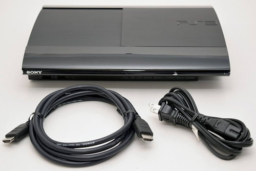 Sony Playstation 3 Super Slim 2 Joysticks + Juego Fisico Negro (Reacondicionado)