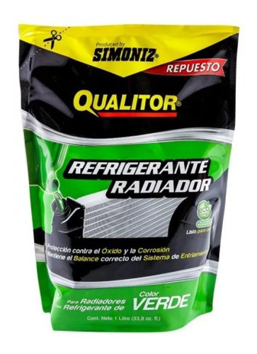 Refrigerante Radiador Qualitor Simoniz Color Verde 1 Litro