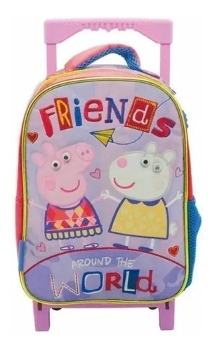 Mochila Peppa Pig Clasica Jardin 12 Pulgadas Con Carro Orig.