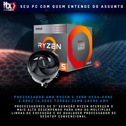 Pc Gamer Ryzen 5 3600 Asus B450m Rtx 2060 8gb Ssd 512gb