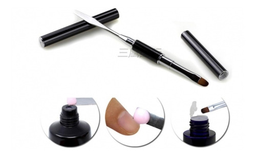 Imagen 2 de 2 de Pincel Espatula Doble Funcion Para Polygel Acrygel Manicure