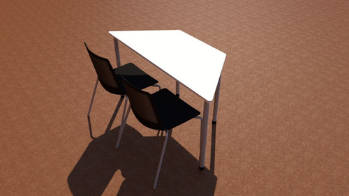 Imagen 2 de 5 de Pupitre Trapecio Doble Más Silla Ergonómica