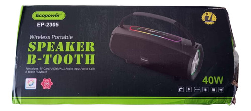 Parlante Portatil Speaker B-tooth Ecopower 40w Ep 2305 Negro