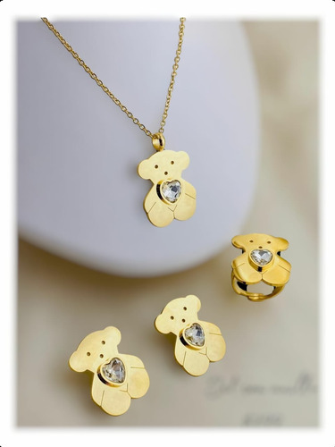 Set Tous Aretes,dije,cadena + Anillo