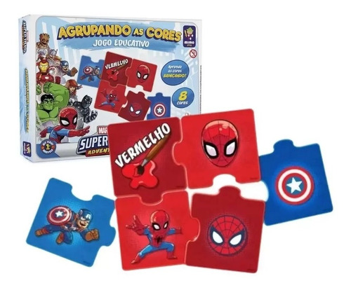 Jogo Educativo Agrupando As Cores Vingadores Disney Mimoplay