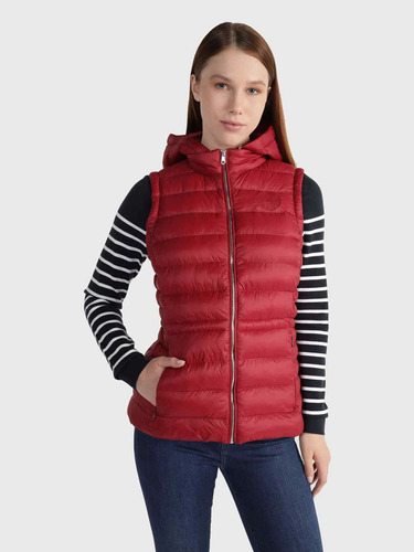 Parka Vest Acolchada Mujer Tommy Hilfiger Rojo