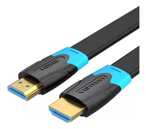 Cable Vention Hdmi 2.0 Certificado Ultra Hd 4k 60hz 10 Metros Plano Blindado - Doble Filtro 18 Gbps Hdr Hdcp Arc - Pc Gamer - Aakbl
