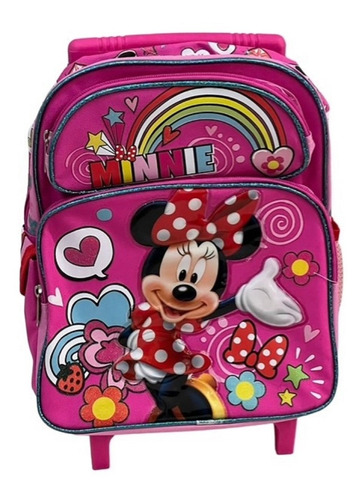 Mochila Minnie Mouse  Con Llantas  Lonchera  Kinder Y 2 Set