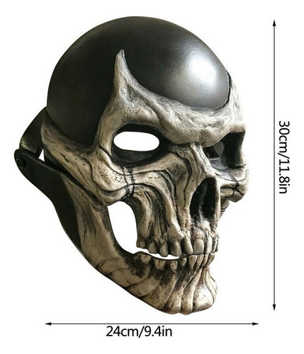 Máscara/casco Del Cráneo De La Cabeza Llena De Halloween Con
