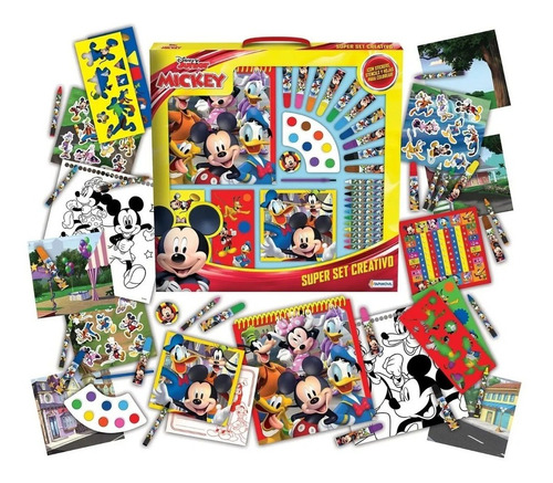 Super Set Creativo Colorear Mickey Disney Junior Tapimovil