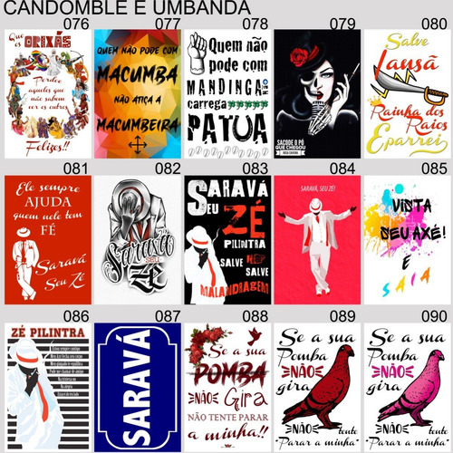 Imagem 6 de 10 de Kit 10 Placas Decorativas Umbanda Candomblé Orixás