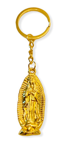 24 Llaveros Virgen Guadalupe Metal Dorado Celofan