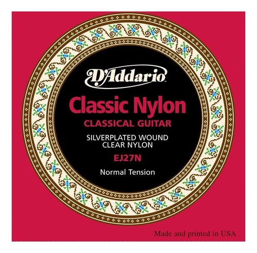 Encordado D’Addario EJ27N Classic Nylon Para Guitarra Clasica