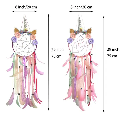 Atrapasueños Unicornio 2 Piezas Hecho A Mano Atrapa Sueños