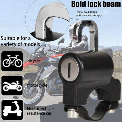 Candado Antirrobo Universal Para Manillar Y Casco De 22 Mm
