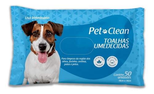 Toalhas Umedecidas Para Cães E Gatos 50 Unidades - Pet Clean