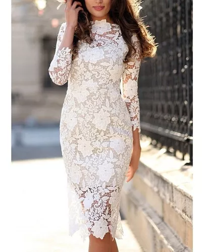 Vestido Blanco Guipur | MercadoLibre