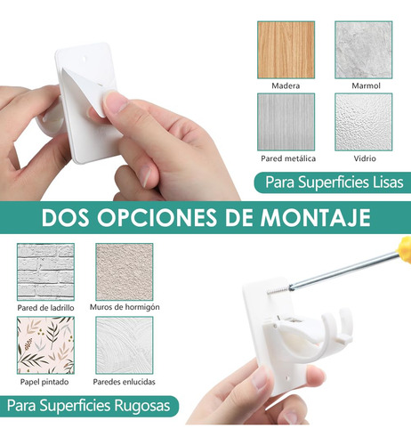2pcs Soporte De Poste De Cortina, Soporte Ajustable Sin