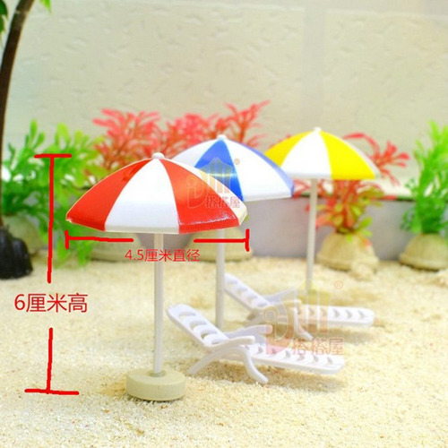 5 Conjunto De Miniatura Sombrilla Y Silla De Playa