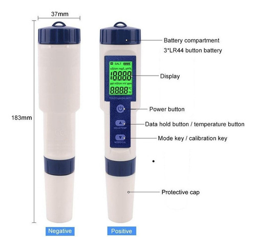 . Medidor Multiparámetro Ph/ec/tds/salinidad/temperatura