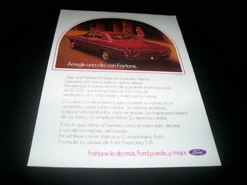 (pa321) Publicidad Clipping Ford Fairlane * 1971