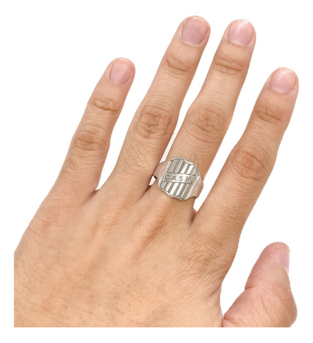 Anillo Escudo Equipo Fútbol Argentina San Martín De Tucumán A - Chico Plata 925