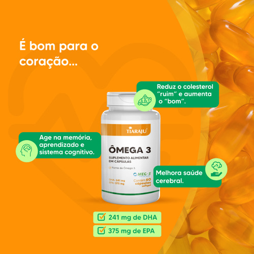 Ômega 3 Tiaraju 60 Cápsulas Softgel