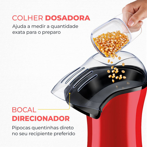 Pipoqueira Popflix Pp-03 1200w Vermelha Mondial