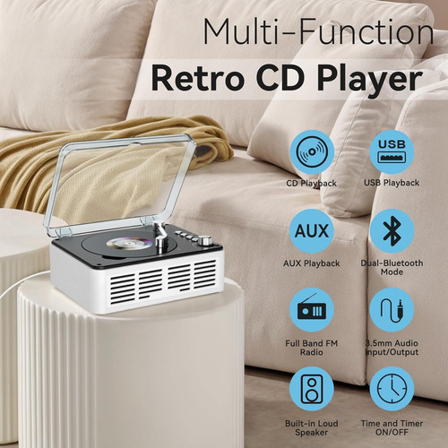Leitor De Cd Vintage Com Alto-falantes
