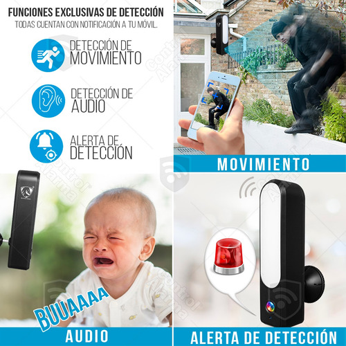 Imagen 3 de 10 de Camara Wifi Ip Full Hd Exterior Video Seguridad Nube Lampara