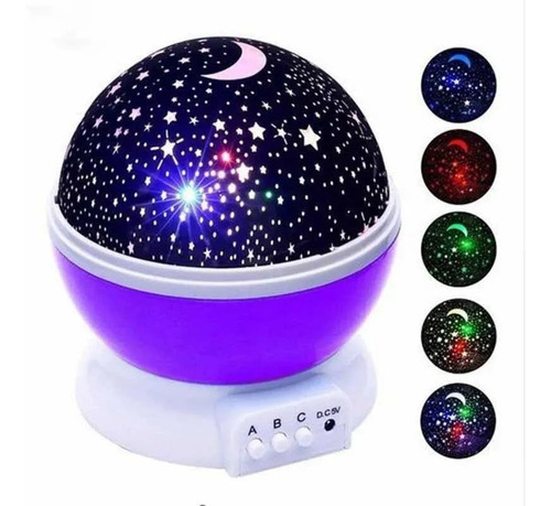 Lámpara Proyector Estrellas Noche Niños Luz Usb O Pilas Mora Color de la estructura Violeta