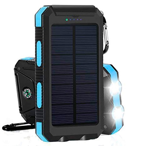 Tecmaster Powerbank Bateria Solar Portatil 8000mah Con Luz