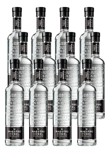 Caja De 12 Tequila Maestro Dobel Diamante Cristalino 700 Ml