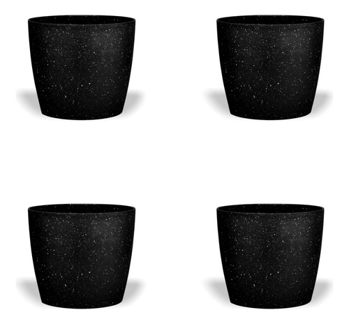 Combo Maceta Nórdica Enlozada Beruplast N°17 X 4u Negro Nórdica Enlozada