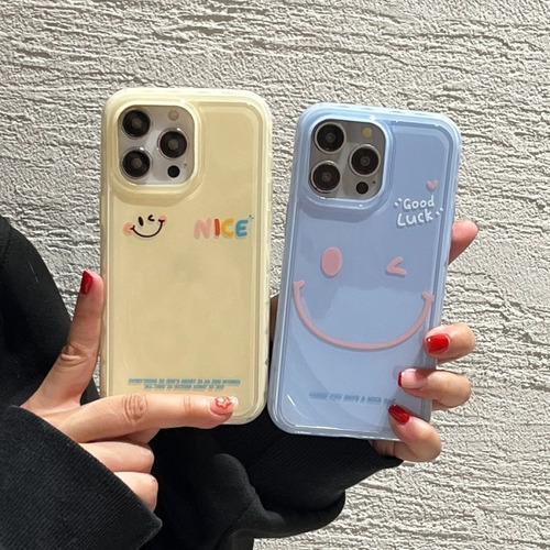 Capa Smiley Face Para iPhone 15/14/13/12, Resistente