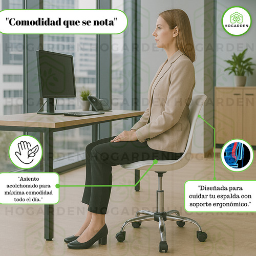 Silla Alta Confort Ejecutiva De Oficina Con Cojín 3 Pzs