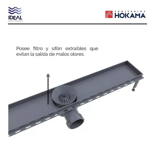 Imagen 5 de 10 de Rejilla Ducha Baño Lineal Desague 30cm Cromada Acero Box
