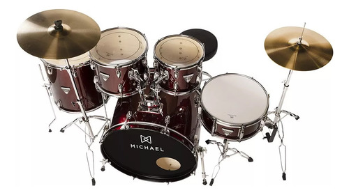 Bateria Acústica Dmt222 Michael Trinity Wine Red 5 Peças