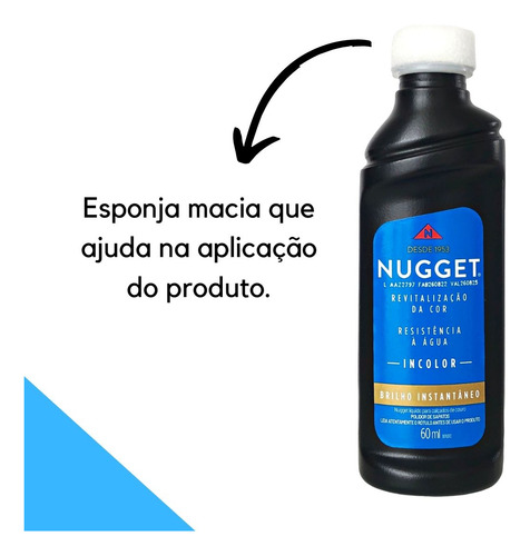Polidor Nugget Couro Incolor Líquido Sapato Bolsa Dá Brilho