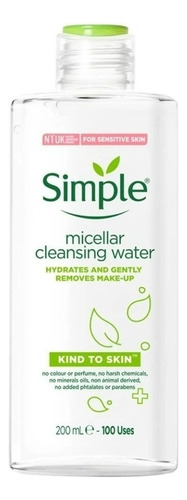 Agua Micelar Limpiadora Simple 200 Ml