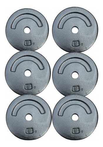 Set De 8 Discos Estándar De 5 Kg Para Mancuernas (40 Kg ) Negro