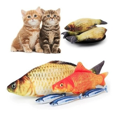 Juguete Gato Peluche Pez Pescado Con Catnip 30cm