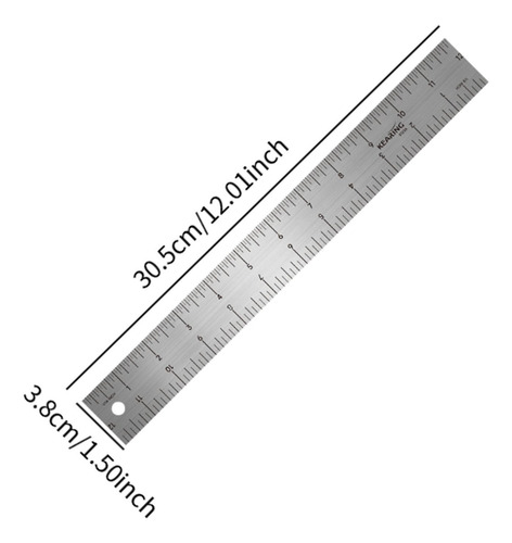 Medición De La Regla De La Regla Recta Cm Con La 30.5x3.8cm